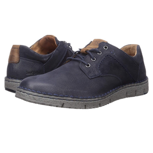 Josef Seibel men’s Ruben navy blue leather oxfords loafers size EU 41 or 9 shoes